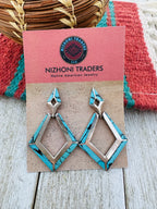 Handcrafted Old Pawn Sterling Silver & Turquoise Dangle Earrings