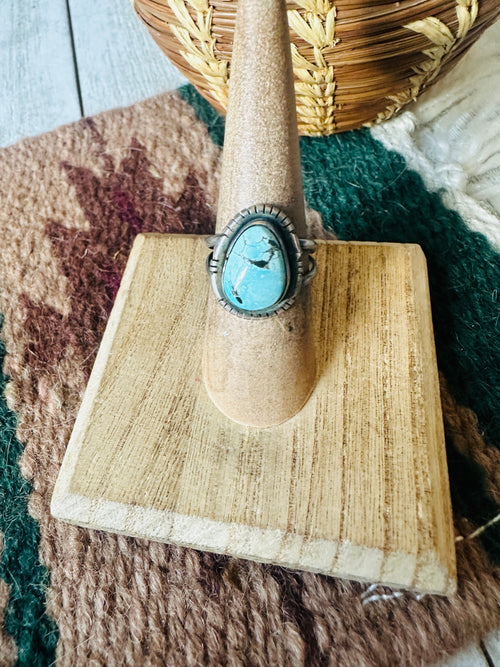 Navajo Turquoise & Sterling Silver Ring Size 6.75