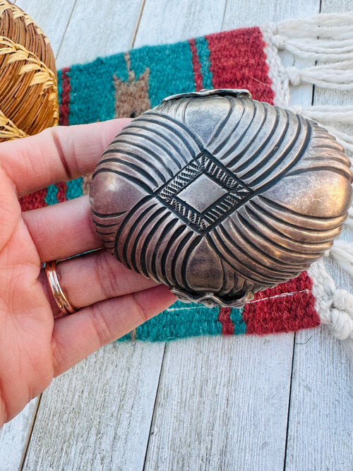 Handcrafted Old Pawn Sterling Silver Cuff Bracelet