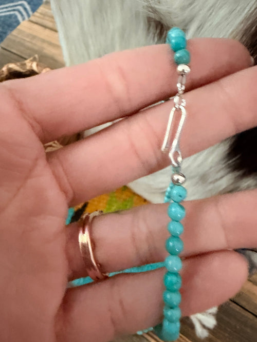 Handcrafted Turquoise 18" Beaded Necklace