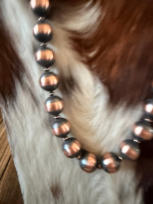 Handcrafted 16mm Copper Beaded Necklace