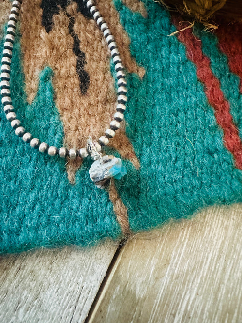 Navajo Hand Carved Blue Mojave Frog Charm