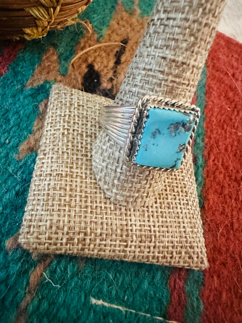 Old Pawn Navajo Sterling Silver & Turquoise Ring