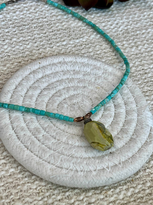 Vintage Old Pawn Turquoise and Sterling Silver Necklace