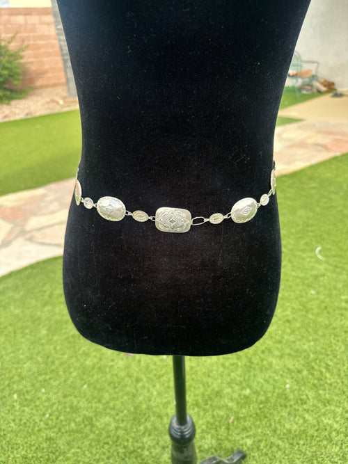 Handcrafted Vintage Old Pawn Sterling Silver Concho Belt