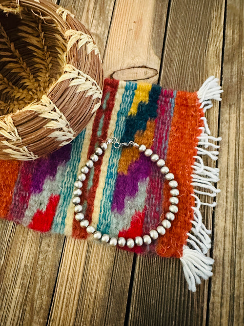 Handcrafted 5mm Sterling Silver Pearl Beaded Bracelet