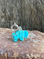 Zuni Hand Carved Turquoise Buffalo Charm