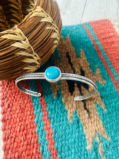 Navajo Sterling Silver & Turquoise Cuff Bracelet