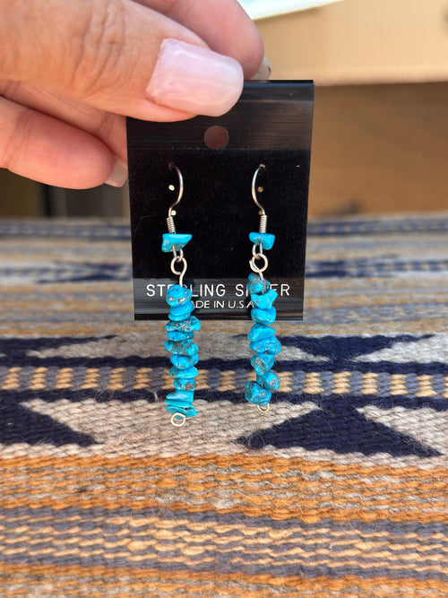 Old Pawn Navajo Sleeping Beauty Chip Dangles