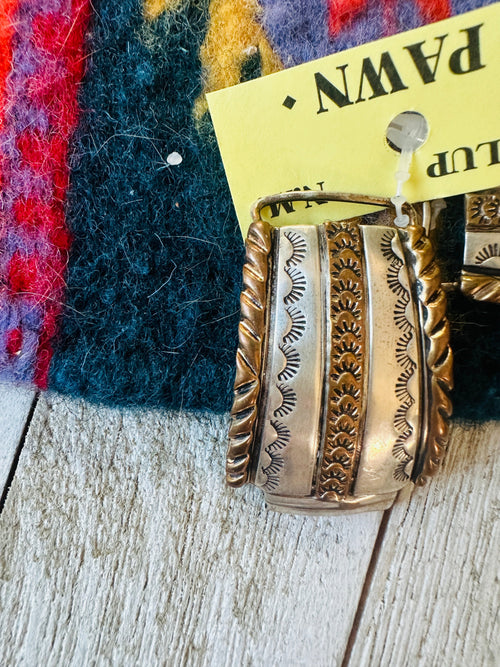 Old Pawn Vintage Navajo Gold Plated Sterling Silver Watch Ends