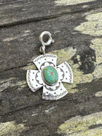 Sterling Silver and Turquoise Cross Charm