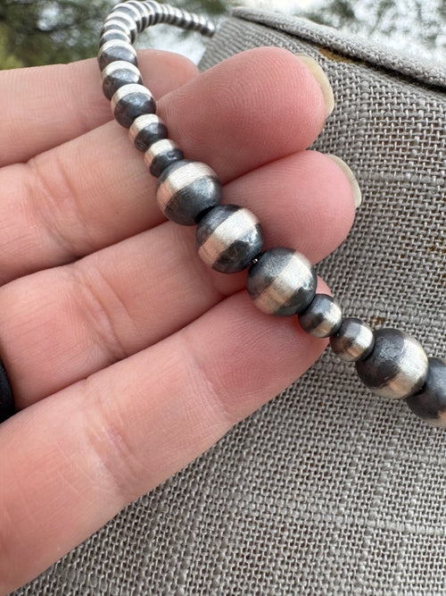 Handcrafted Sterling Silver Beaded Wrap Choker Necklace