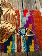 Handcrafted Old Pawn Sterling Silver & Turquoise Cuff Bracelet