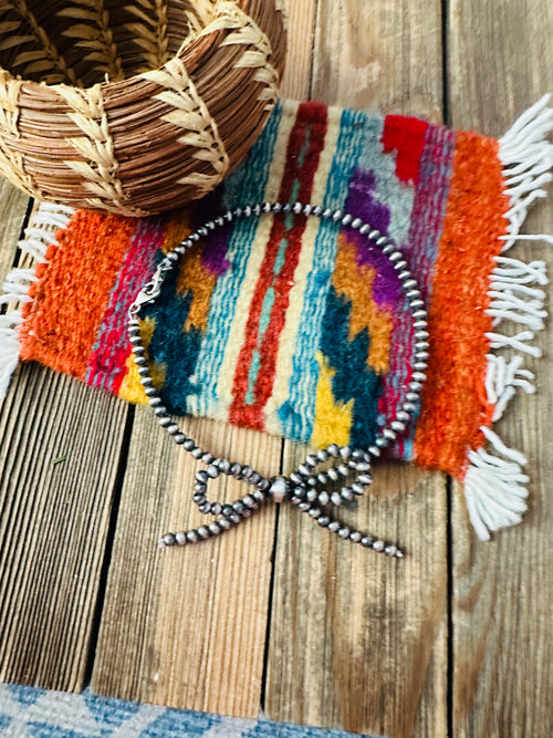 Handcrafted Sterling Silver Beaded Bow Hat Band