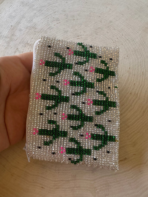 Handmade Beaded Saguaro Cactus Coin Purse