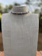 Handcrafted Sterling Silver Beaded Wrap Choker Necklace