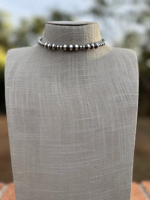 Handcrafted Sterling Silver Beaded Wrap Choker Necklace