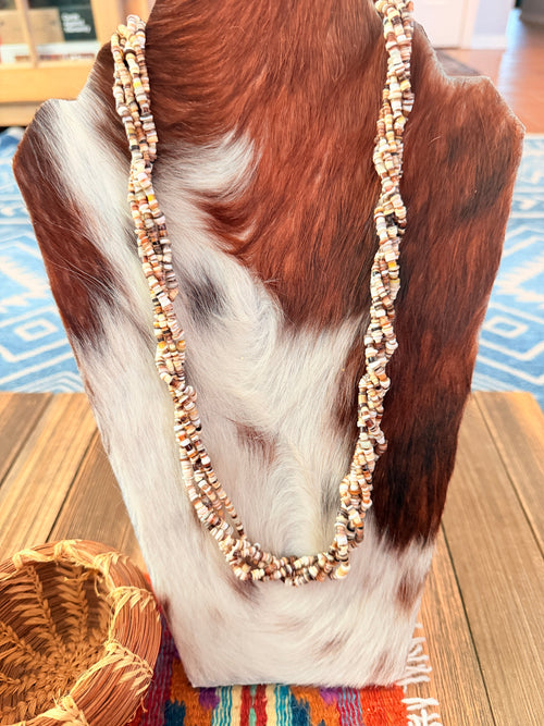 Old Pawn Handcrafted Heishi Shell 5 strand Beaded 26” Necklace
