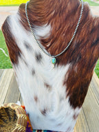 Handcrafted Turquoise & Sterling Silver Beaded Blossom Necklace