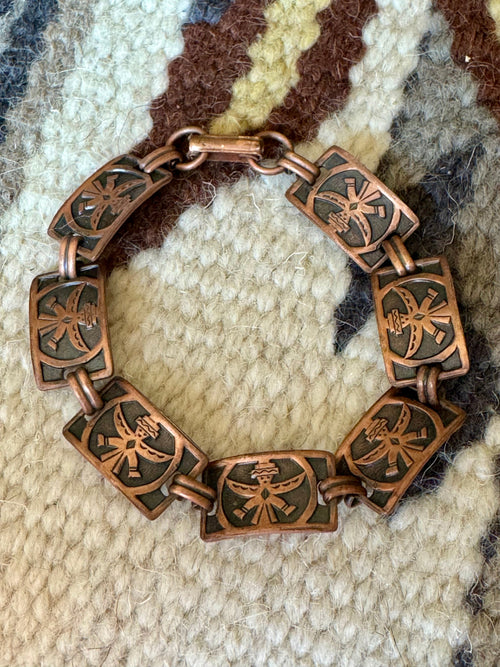 Vintage Handmade Copper Link Bracelet