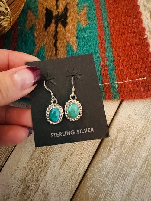 Navajo Turquoise & Sterling Silver Dangle Earrings