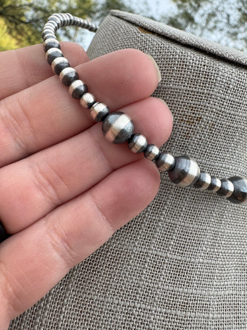 Handcrafted Sterling Silver Beaded Wrap Choker Necklace