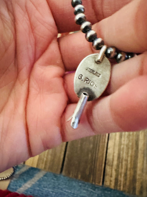 Handcrafted 3mm Sterling Silver Pearl & Turquoise Blossom Stretch Bracelet