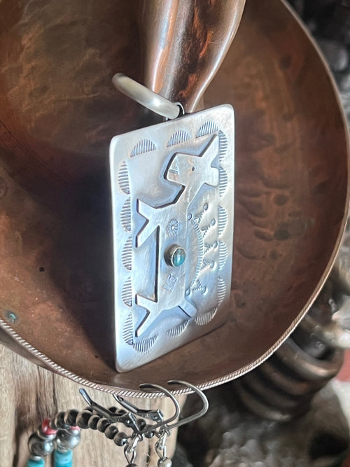 Hand Stamped Sterling Silver Fred Harvey Era Inspired Horse Tag Pendant by Kimari Somers