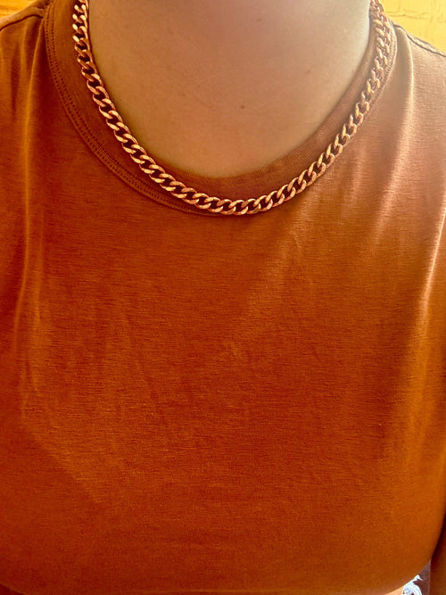 Vintage Handmade Copper Chain Link Necklace