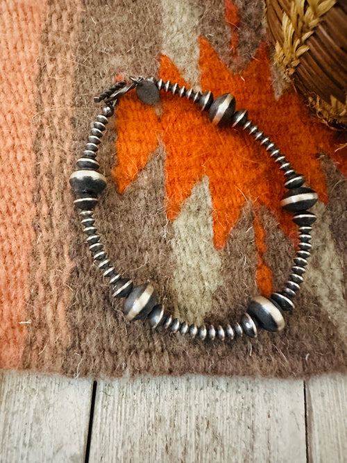 Navajo Sterling Silver Pearl Beaded Bracelet