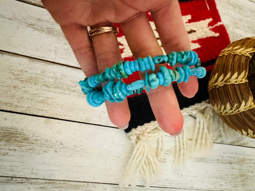 Navajo Turquoise Beaded Wrap Bracelet