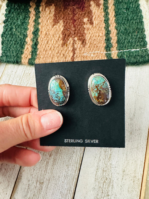 Navajo Sterling Silver & Royston Turquoise Post Earrings