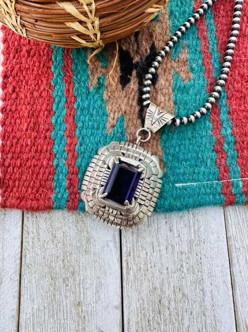 Handcrafted Old Pawn Sterling Silver & Amethyst Pendant