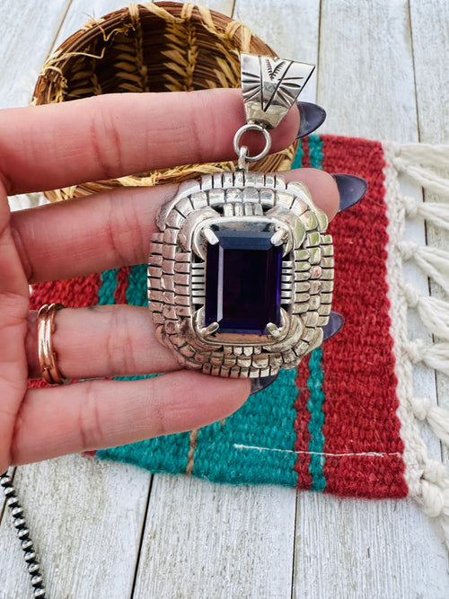 Handcrafted Old Pawn Sterling Silver & Amethyst Pendant