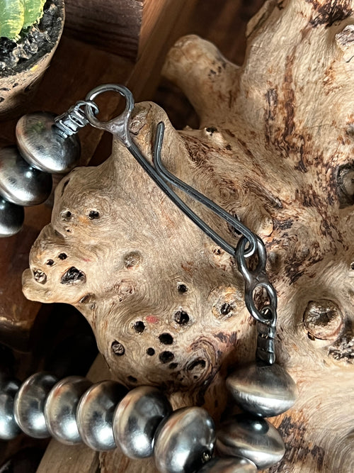 Vinita Cowboy Handcrafted 11.5mm Sterling Silver Saucer Pearl Beaded Necklace, Multiple Lengths