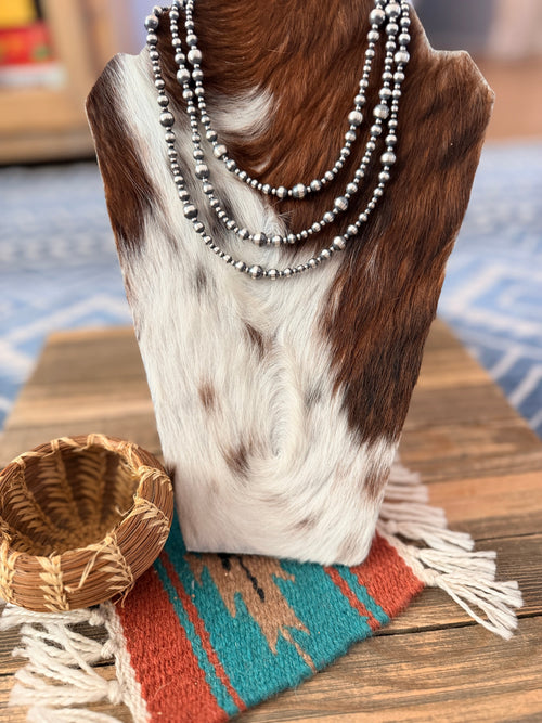 Handcrafted Sterling Silver Pearl Beaded Necklace