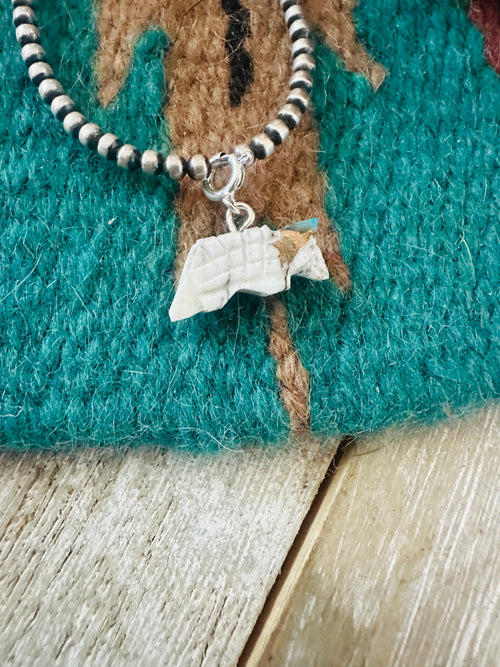 Navajo Hand Carved Blue Mojave Armadillo Charm