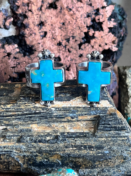 Raymond Coriz Sonoran Mountain Turquoise Cross Ring