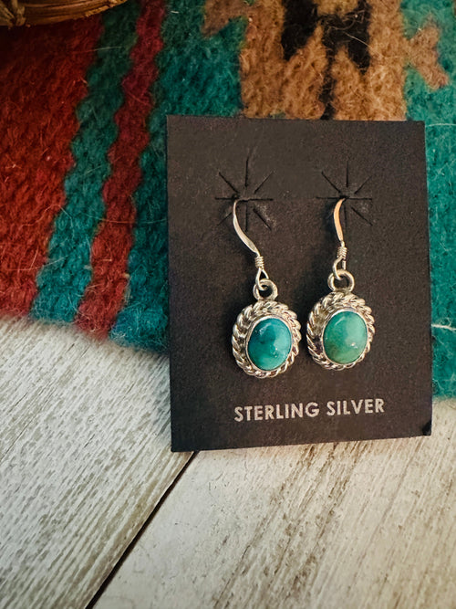 Navajo Turquoise & Sterling Silver Dangle Earrings