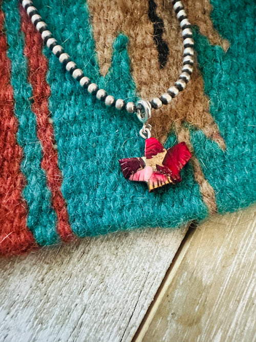 Navajo Hand Carved Rose Dahlia Eagle Charm