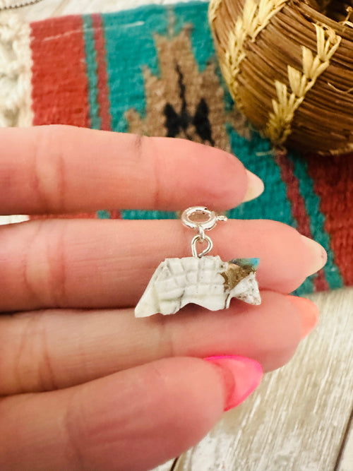 Navajo Hand Carved Blue Mojave Armadillo Charm