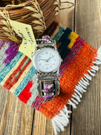 Handcrafted Old Pawn Spiny Oyster & Sterling Silver Watch Cuff