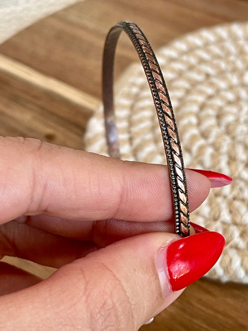 Vintage Handmade Copper Bangle Bracelet