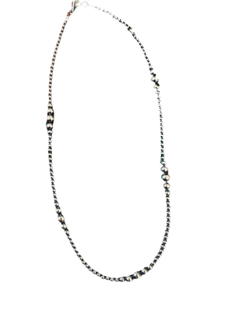 Navajo Sterling Silver Pearl Beaded 18” Necklace