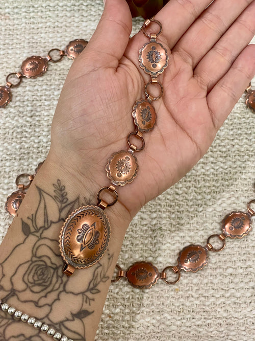 Handmade Copper Concho Belt