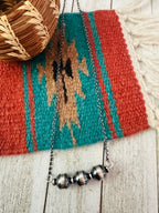 Navajo Sterling Silver Pearl Beaded Chain Necklace