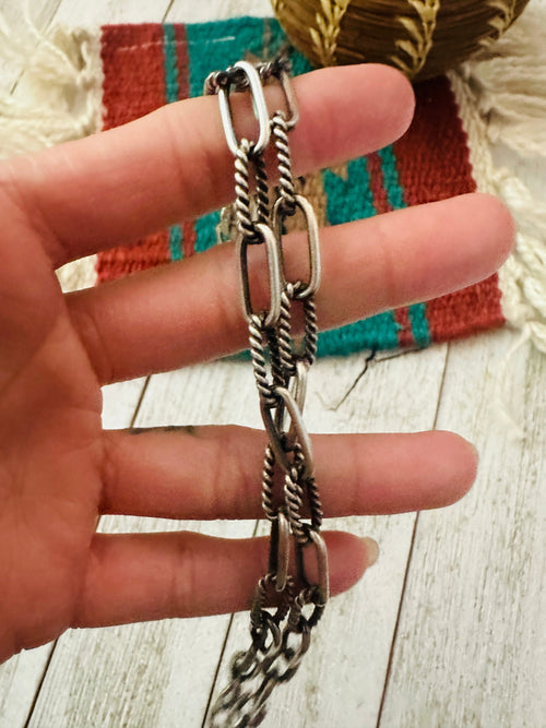 Navajo Sterling Silver Chain Necklace 24”