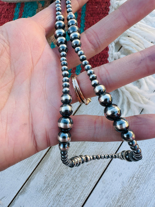 16” Sterling Silver Pearl Beaded Necklace
