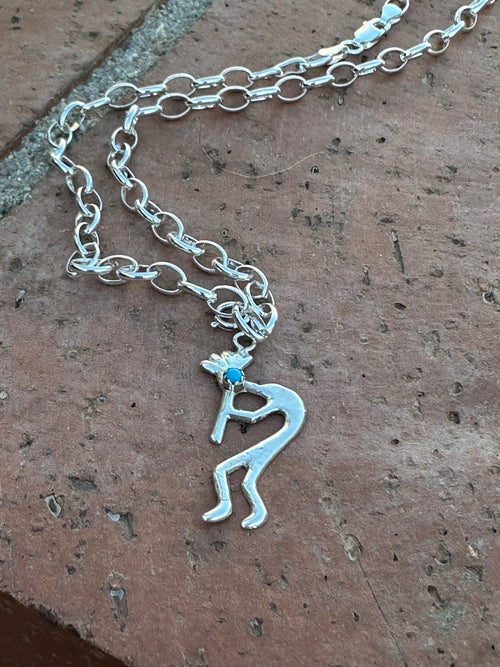 Navajo Crafted Sterling Silver Kokopelli Charm