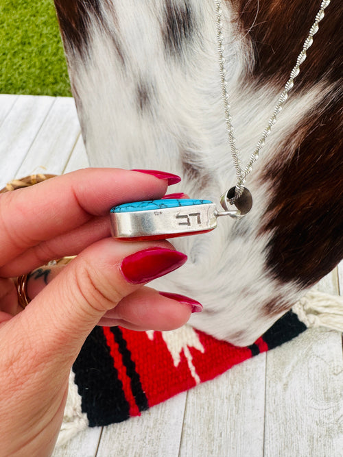 Old Pawn Handcrafted Sterling Silver, Coral and Turquoise Double Sided Necklace